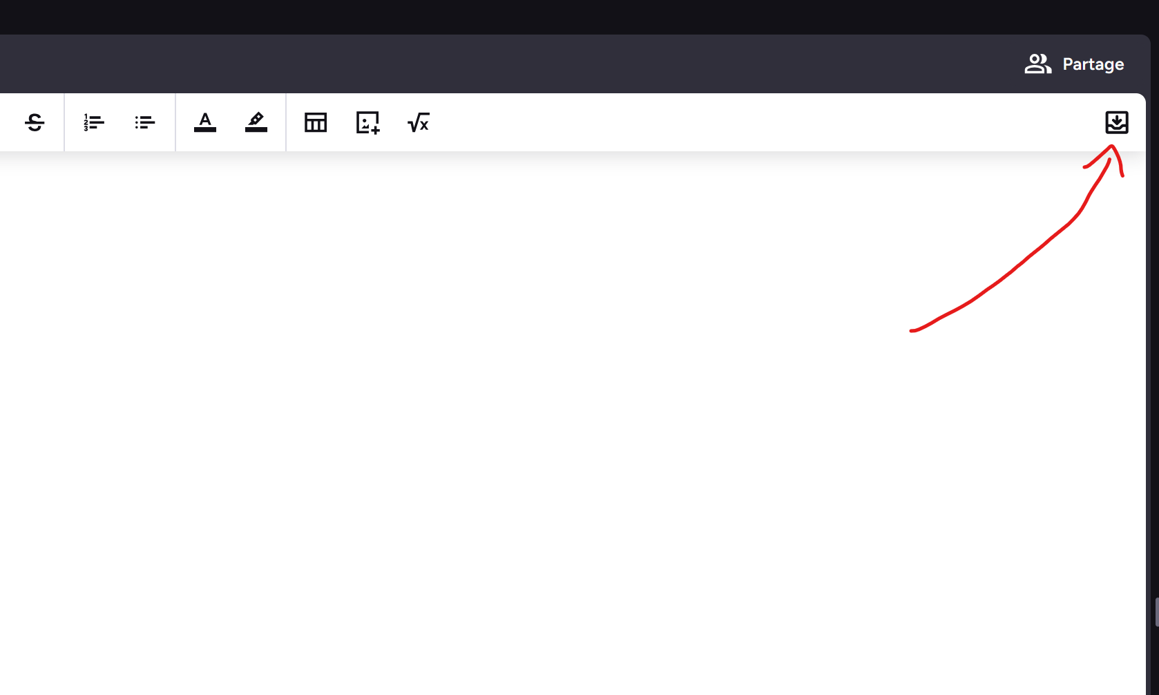 The Preply Canvas toolbar with one extra archive button at its right end, marked by a red arrow.